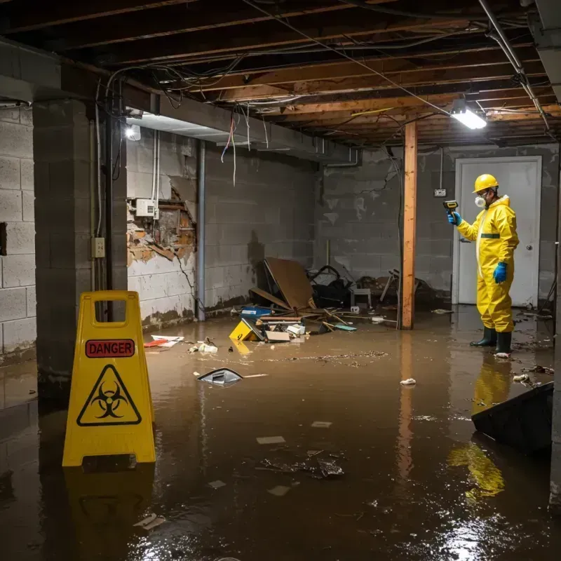 Flooded Basement Electrical Hazard in North Hills, NY Property